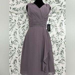 DressTells A-line Cocktail Formal Party Dress Mauve Chiffon Size XS 2 NWT